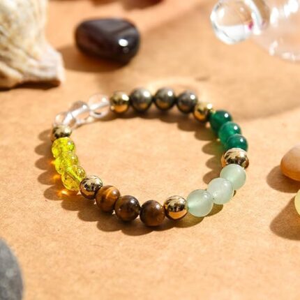 Lebony Natural Healing Bracelets for Men & Women | Certified 8mm–10mm Beads | Money Magnet & Wealth Attraction | Prosperity, Success, Protection, Luck & Stress Relief | Citrine & Green Aventurine Crystal Bracelet